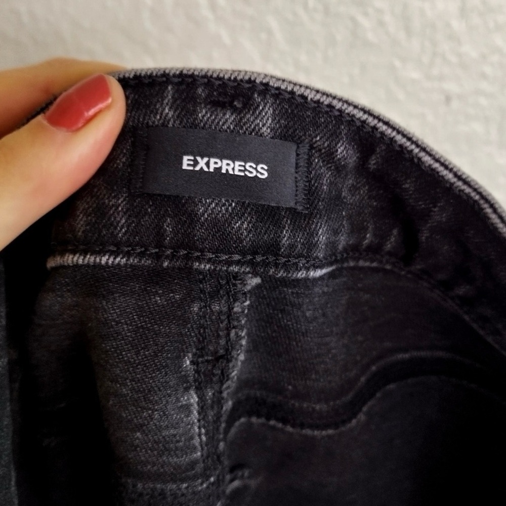 Express Charcoal Black Midi Denim Skirt - Picture 8 of 8